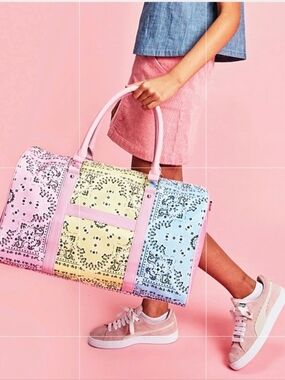 Iscream Bandana Patchwork Duffle Bag Overnight Tote Bag BNWT SO RETIRED!